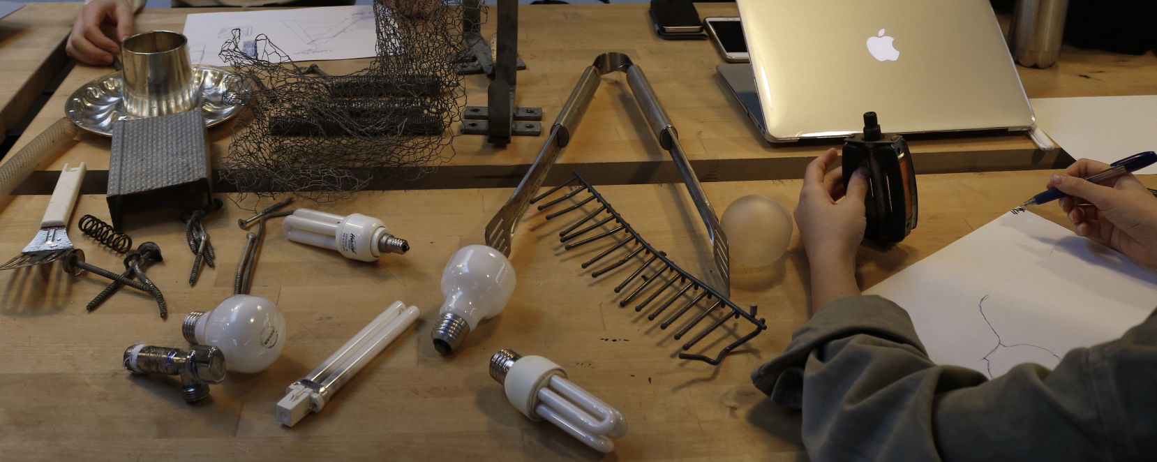 sketching with materials